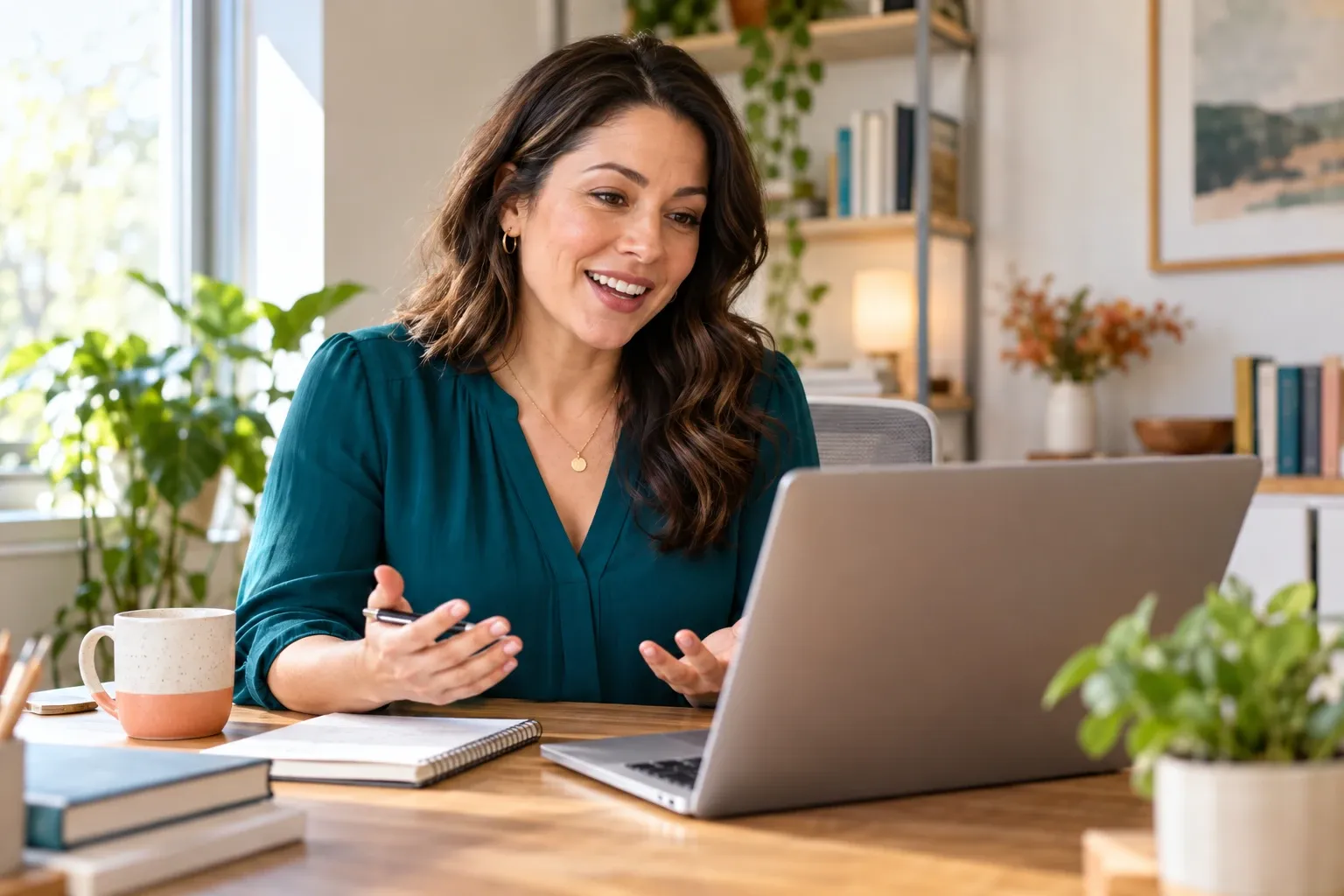 A tax professional talking a client through their questions on a video call